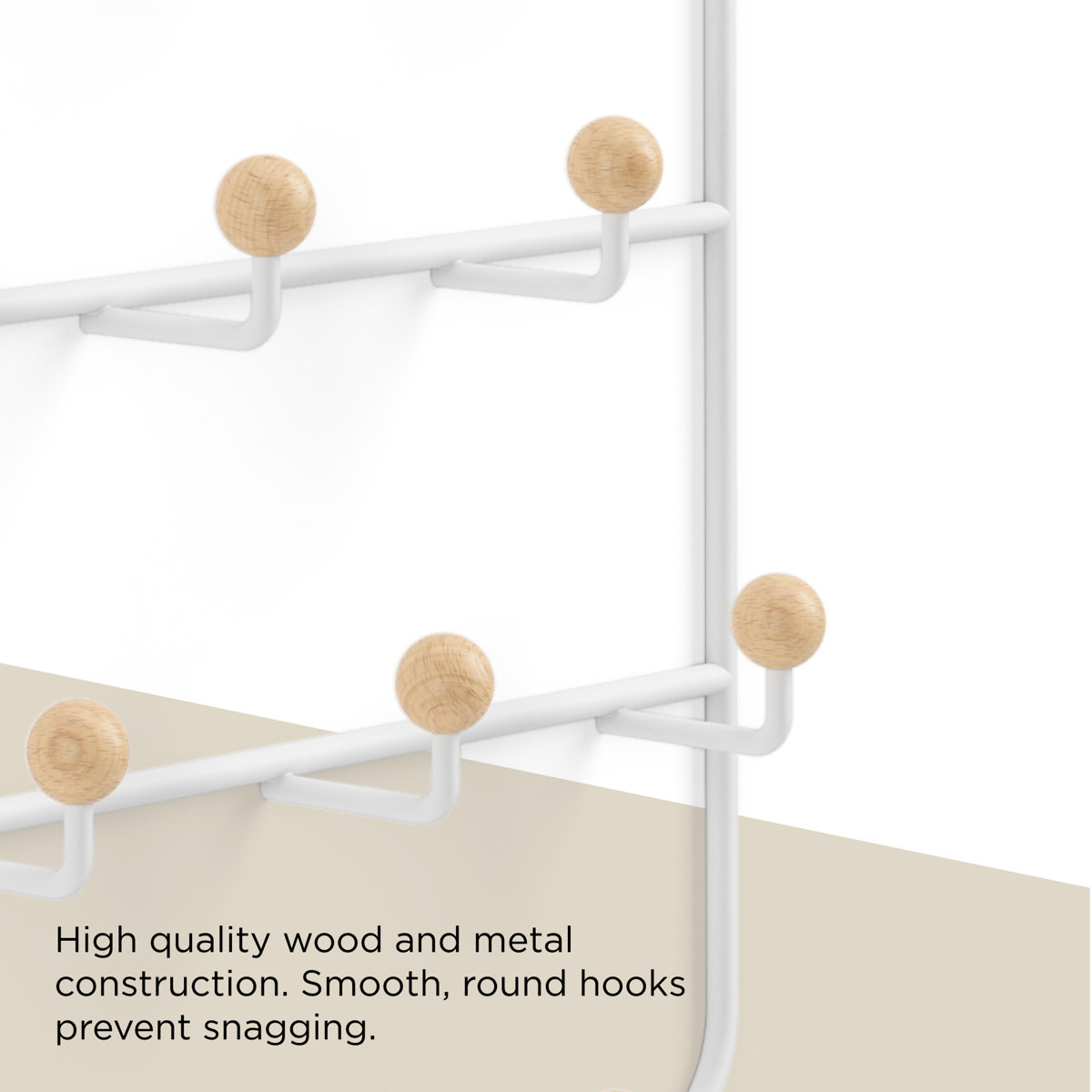 Steel Over-the-Door 5 - Hook Wall Mounted Coat Rack